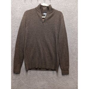 Bonobos Lambswool Quarter Zip Sweater Brown Men's Small